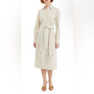 Vineyard Vines Silk Twill Striped Midi Shirtdress XS NWT Costal Preppy